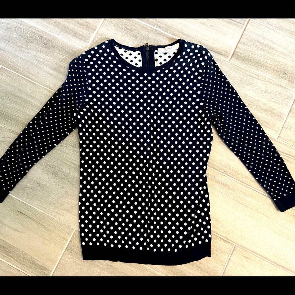 Loft polka dot sweater size S